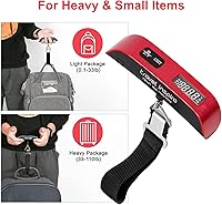 Vista 6 de Travel Inspira Báscula digital de equipaje con pantalla LCD de alerta de sobrepeso, 110 libras 110.2lbs de acero inoxidable