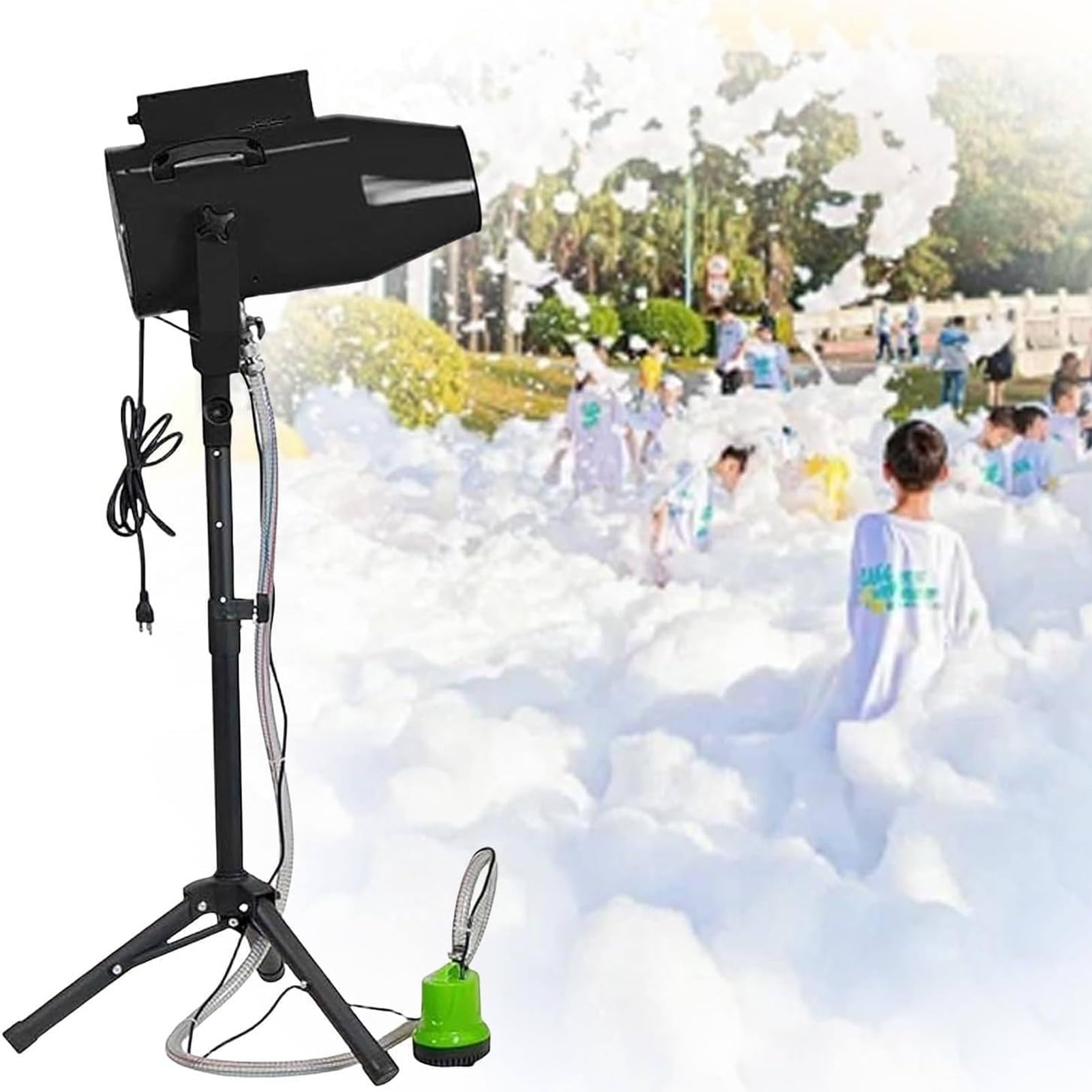 Pnpaea 250w/450w Professionalfoam Party Machine with Adjustable Tripod,Water Pump - Stage Bubble Blower For Outdoor Pools, Birthdays, and Events 1000-