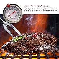 Vista 2 de KT THERMO - Termómetro de freír profundo con lectura instantánea, termómetro de dial, termómetro de carne para cocinar con pincho de acero