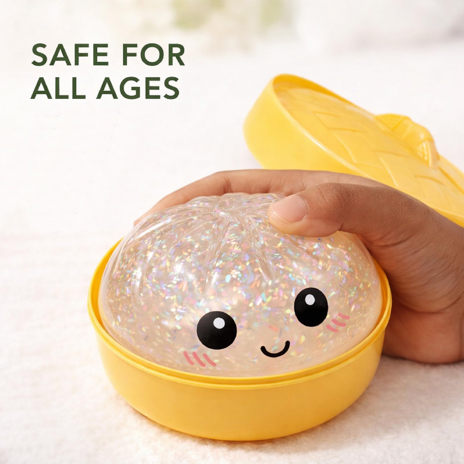 Dumplings Squishy, 2026 Glitter Dumpling Squishy, Squishiest Bun Dumplings with Steamer Box, Stress & Anxiety Relief Toys for Kids & Adults Non-Edible (Random-2Packs) - 5