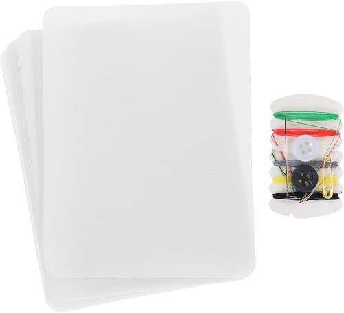 MECCANIXITY 8 Pcs Iron on Patches with Sewing Kit Fabric