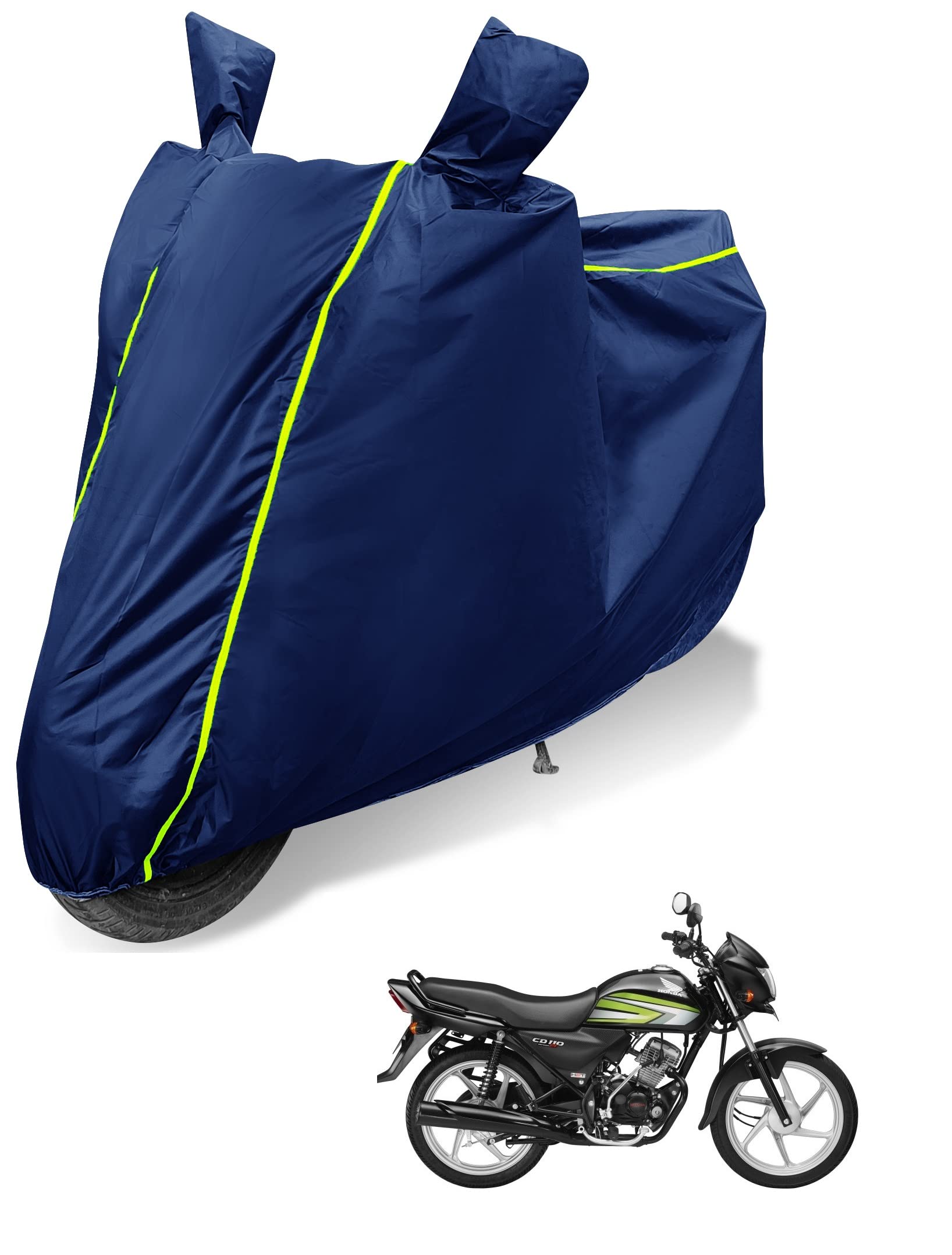 Auto Hub 100% Waterproof Bike Body Cover for CD 110 Dream Coated, Dustproof UV Protection Custom Fit Bike Cover-(Blue)