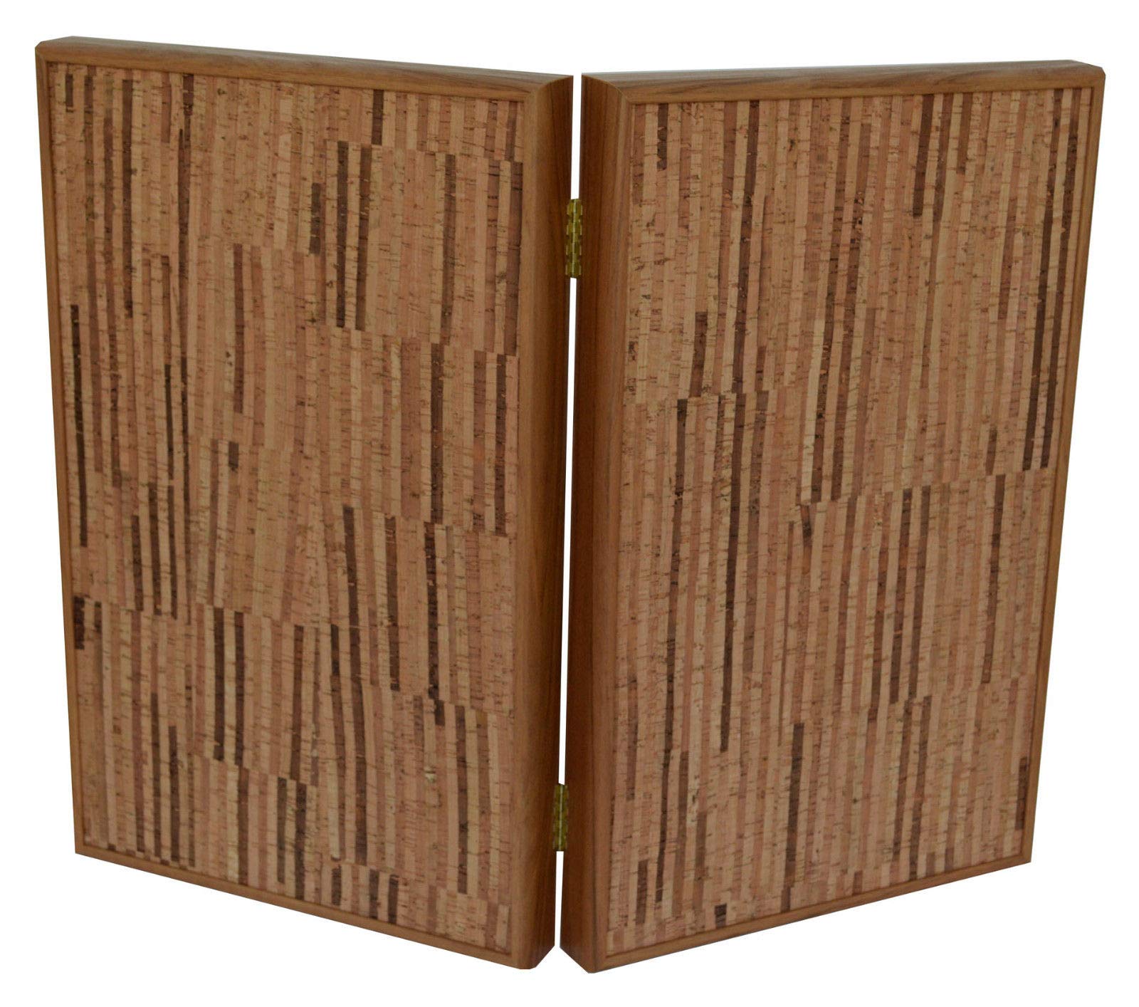 Natural Cork Backgammon Set - Gift for Wine Lovers - Olive Wood Chips