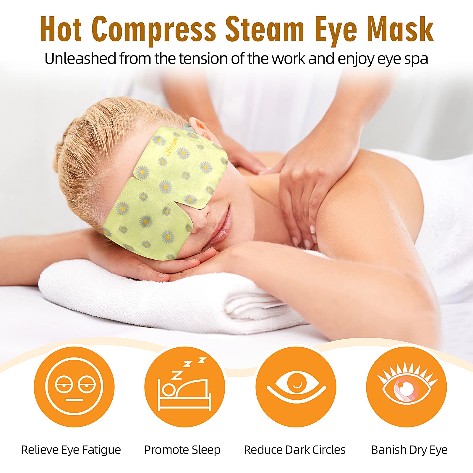 Serfeymi Self Heating Steam Eye Mask 22PCS- Disposable Sleep Warming Eye Mask for Puffy Dry Eyes, Moist Hot Warm Eye Compress - Image 3