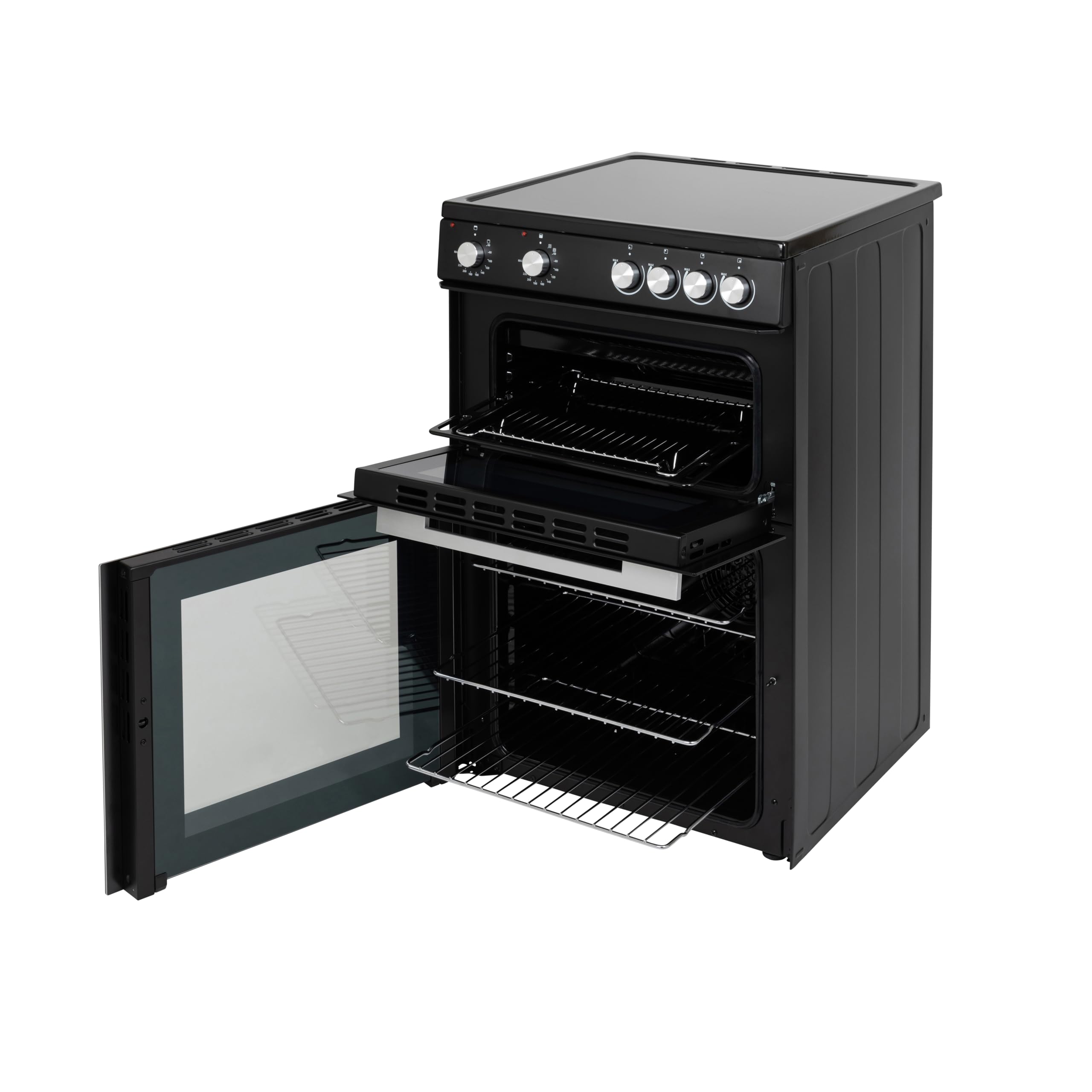 Willow WT60CCB 68L Freestanding Electric Cooker, Twin Cavity Cooker with Ceramic Hob and 31l Grill Cavity, 2 Years Warranty - Black — view 7