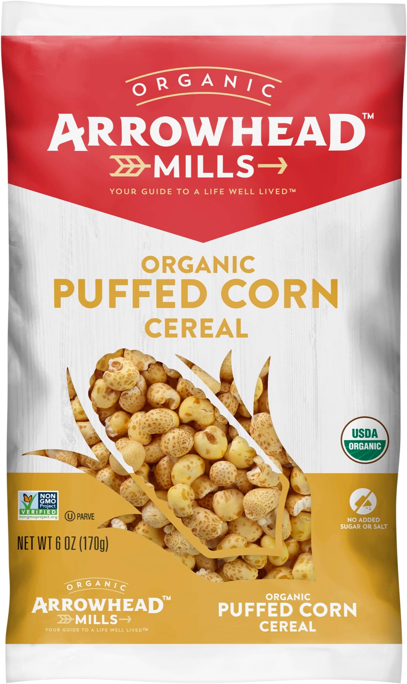 Arrowhead Mills Organic Puffed Corn Cereal, 6 oz