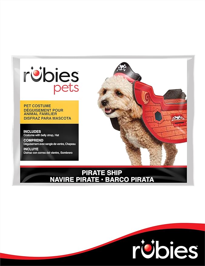 Disfraz de Barco Pirata para Perros o Gatos Rubies, Talla L/XL miniatura 6