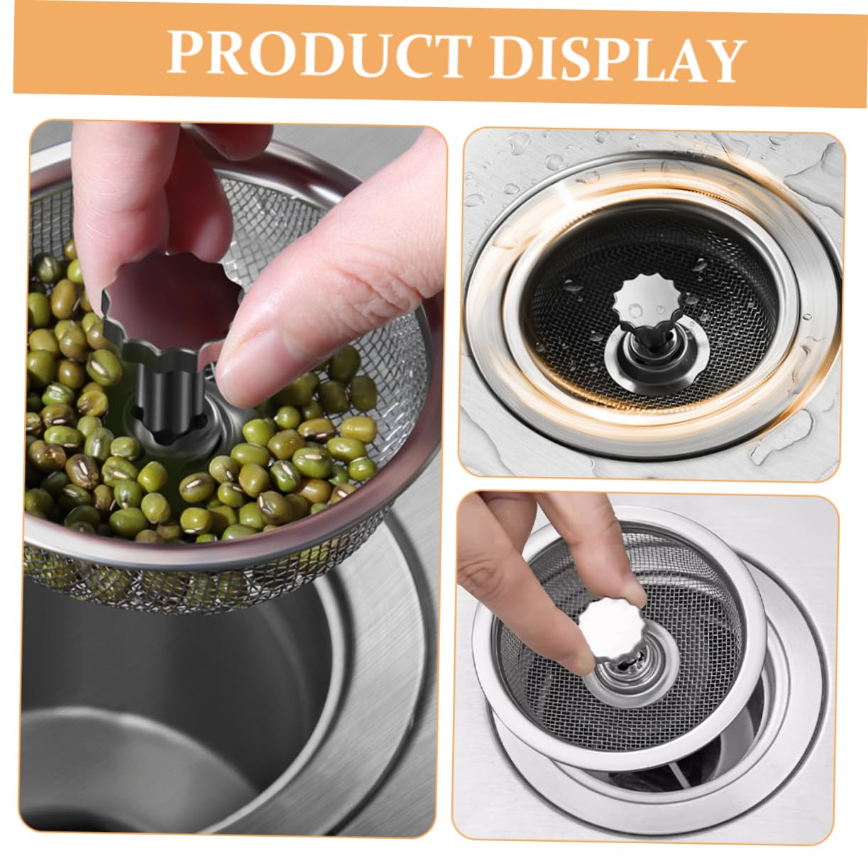 HOLIDYOYO 3-Pack Stainless Steel Sink Drain Covers – Durable Rust-Resistant Filter Strainers For Kitchen, Bathroom & Laundry (Sizes 7cm, 9cm, 11cm)