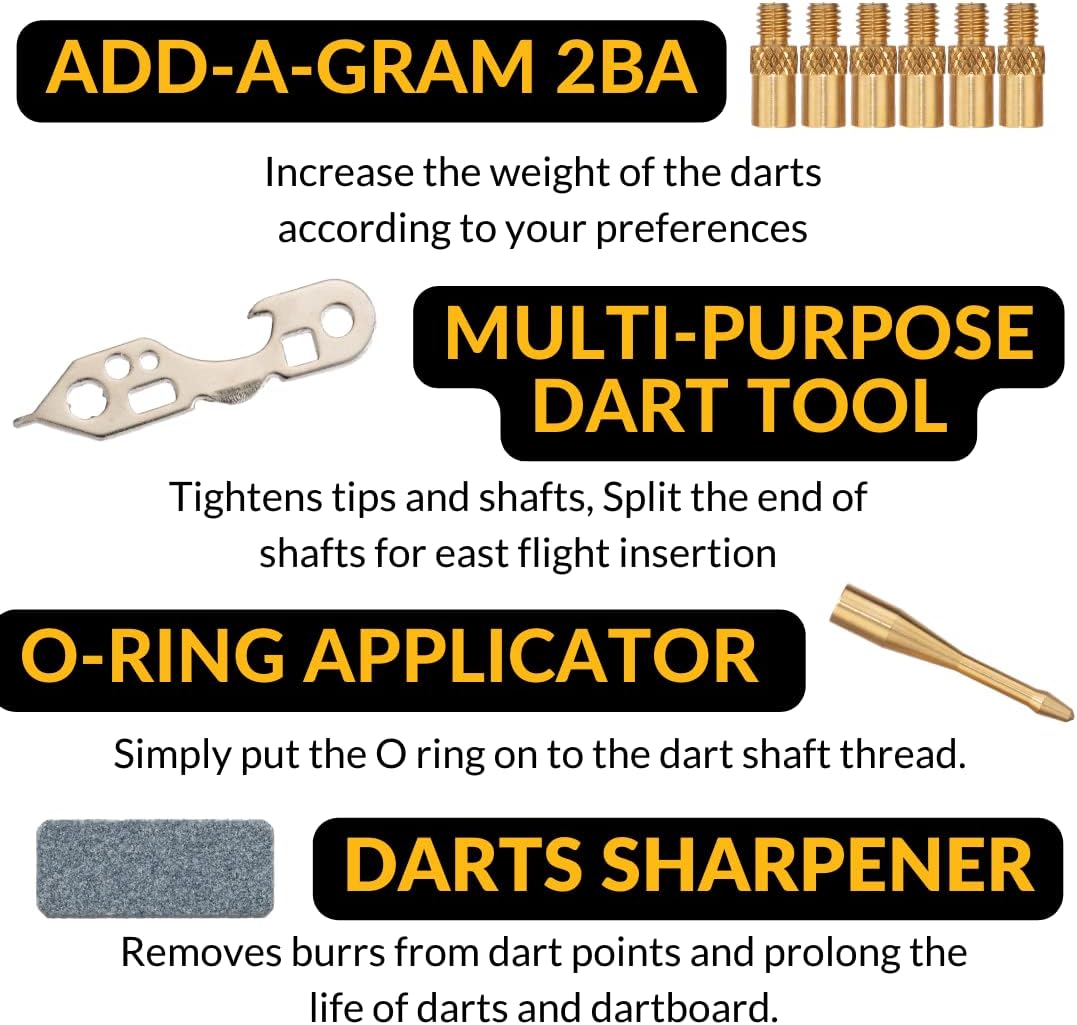 Deluxe Darts Tune up Kit Box | Flights, Sharpener, Shafts, O-Rings, Flight Savers, Accessories (10447-Deluxe)