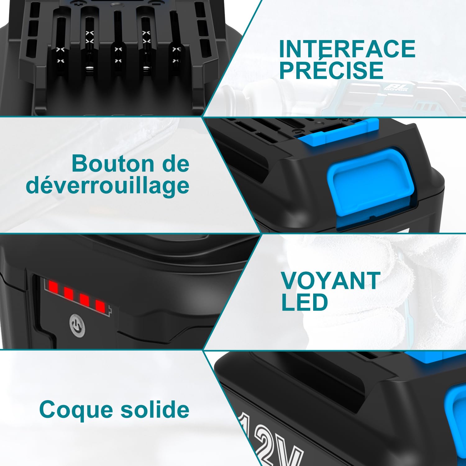 12 V 6 Ah Batterie de Remplacement pour Makita Outil 12 V | Applicable BL1041B BL1040B BL1016 BL1020B BL1021B