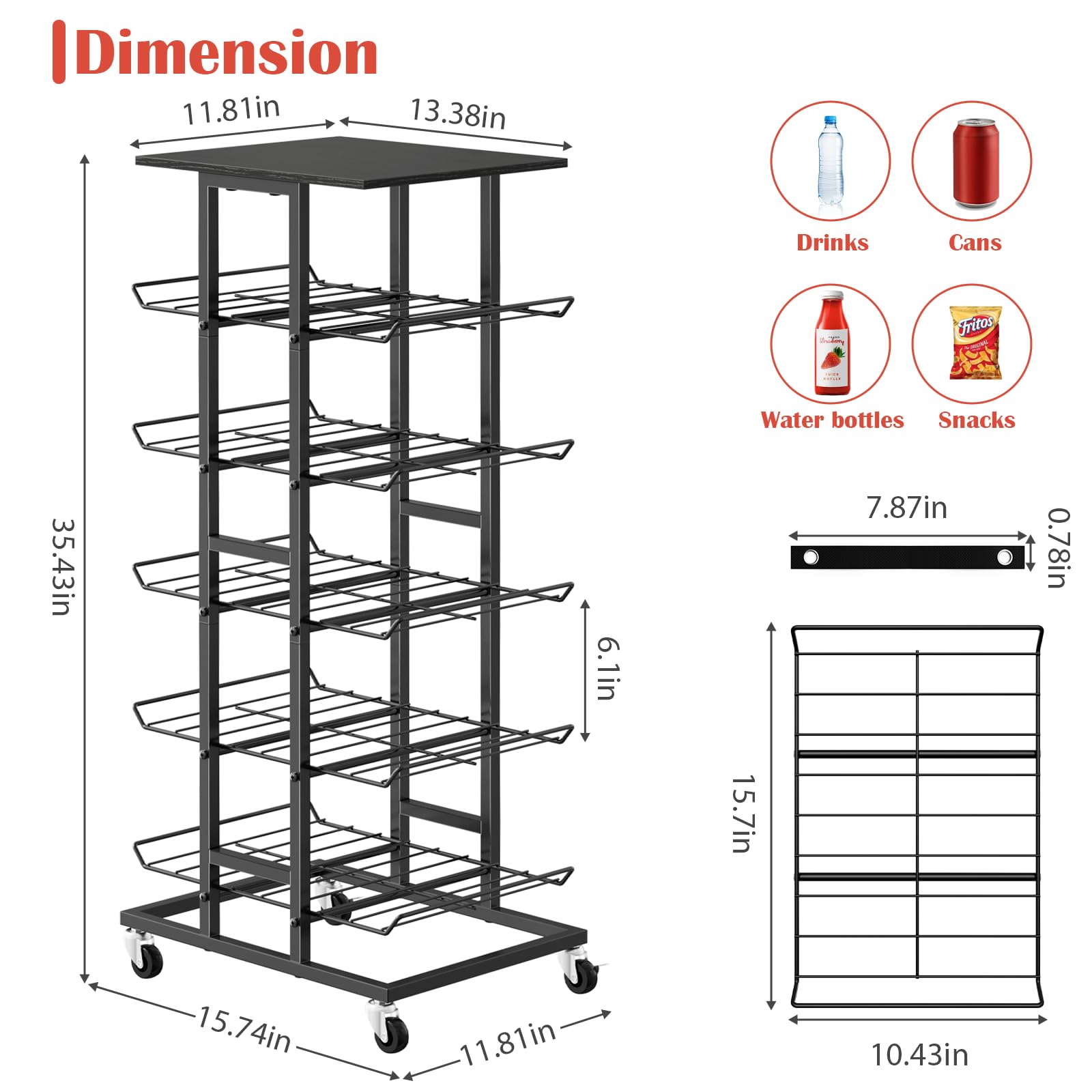 Water Bottle Holder 7-Tier Metal Water Bottle Organizer Rack - Free ...