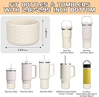 Vista 10 de WUQID Heart Shaped Texture Silicone Boot Compatible with Stanle Quencher H2.0 IceFlow Flip 20oz 30oz 40oz,Hydroo Flask 12-24oz