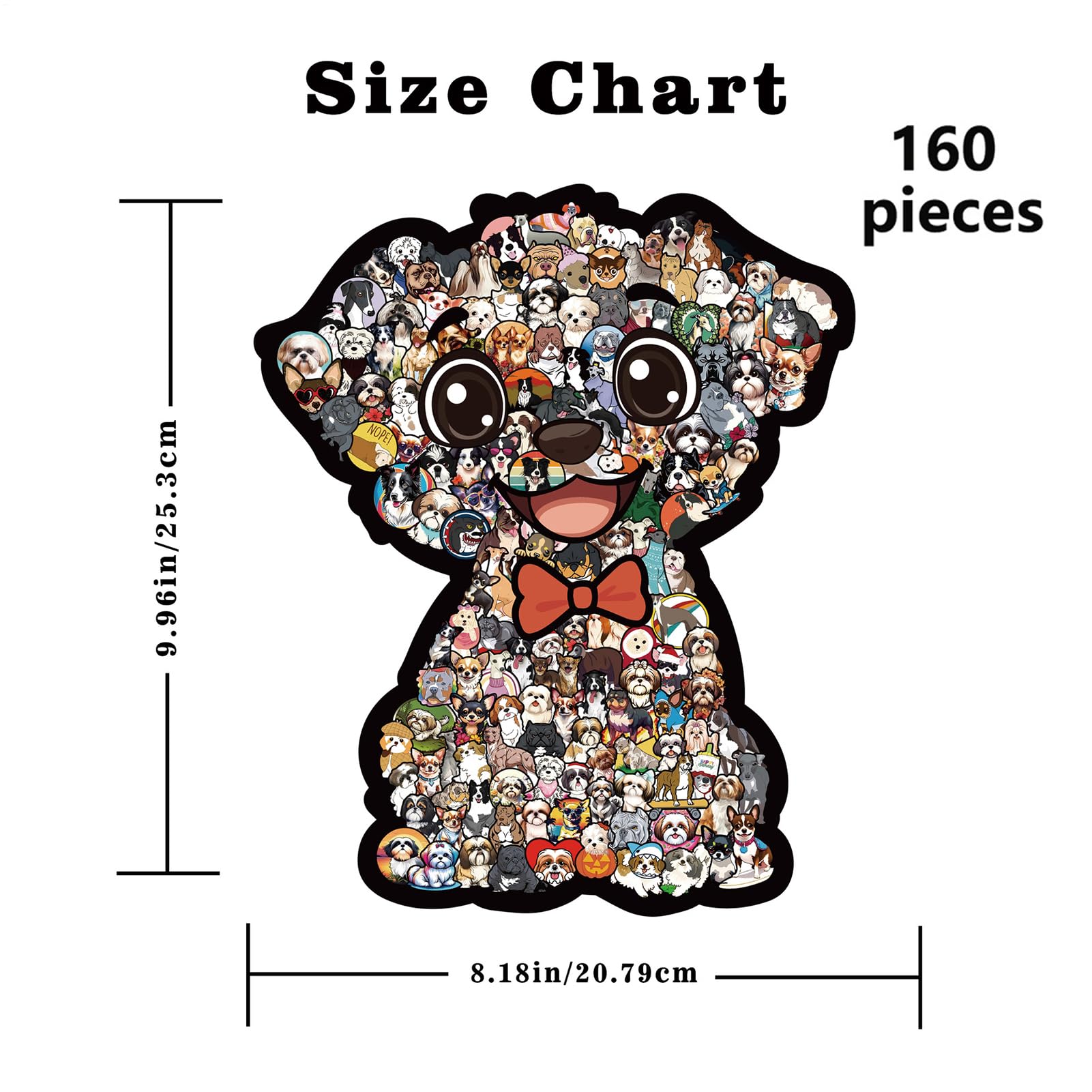 Puzzle in legno, 160 pezzi, leggero e preciso