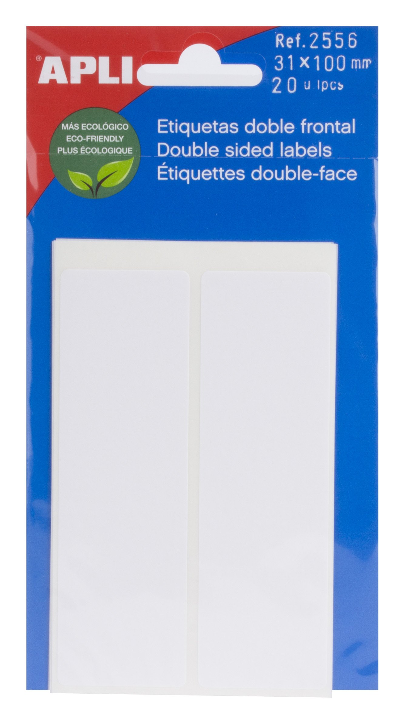 APLI 2556 - White Labels Double Front (31 x 100) 5 Sheets