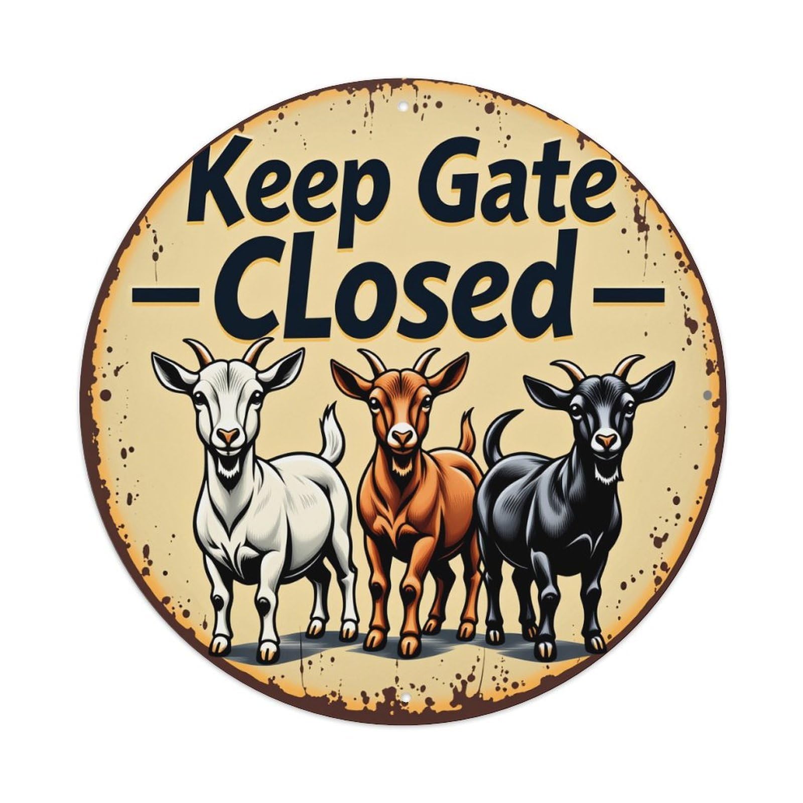 Goat Farm Warning Sign Art Metal Tin Sign Vintage Garden Bedroom Cafe Bar Man Cave Home Wall Decor Metal Poster 8x8 inches