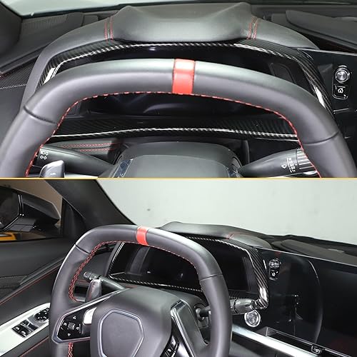 Miniatura 7 de Marco de cubierta para panel de instrumentos compatible con Chevrolet Corvette C8 2020-2023, marco de cubierta de panel de salpicadero, accesorios