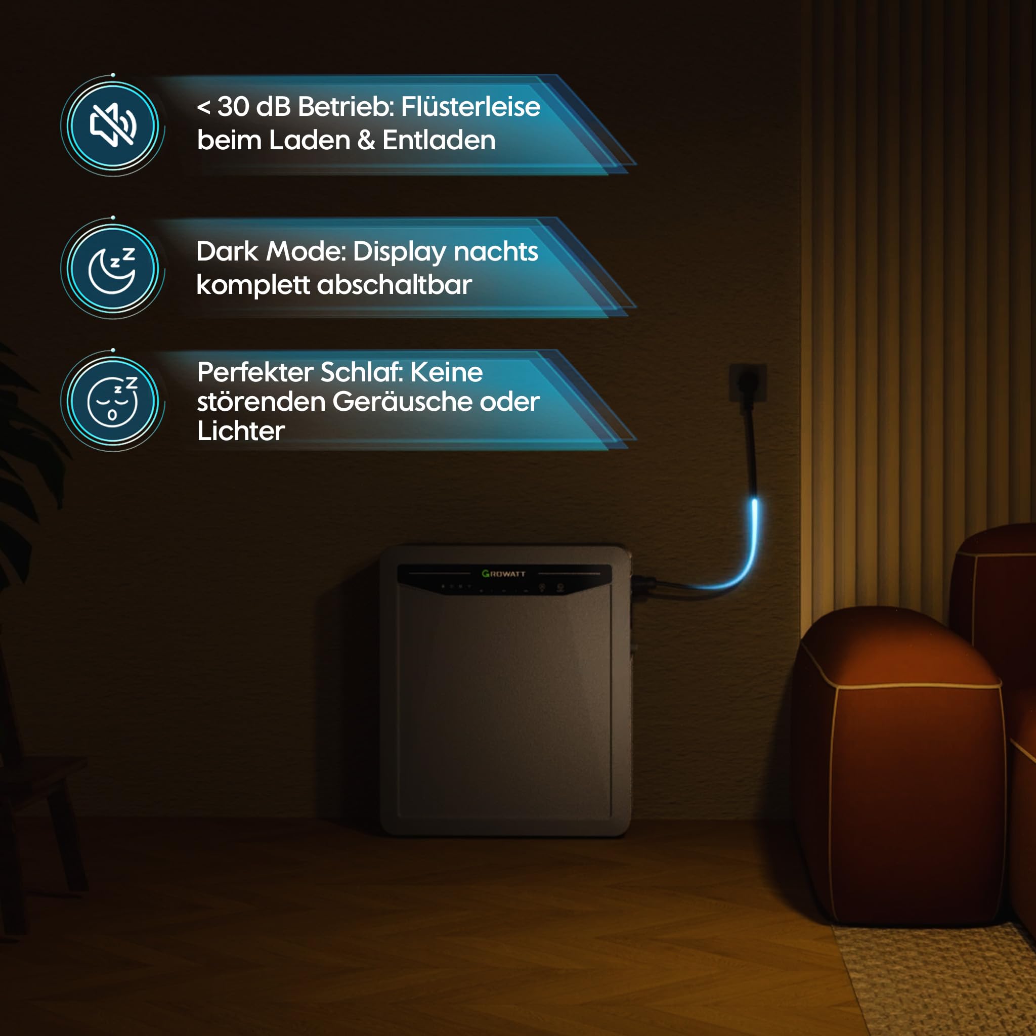 Marstek Venus-E - Memoria centrale elettrica da balcone, 5,12 kWh per centrali elettriche da balcone AC accoppiata con memoria solare all-in-one (Venus-E)