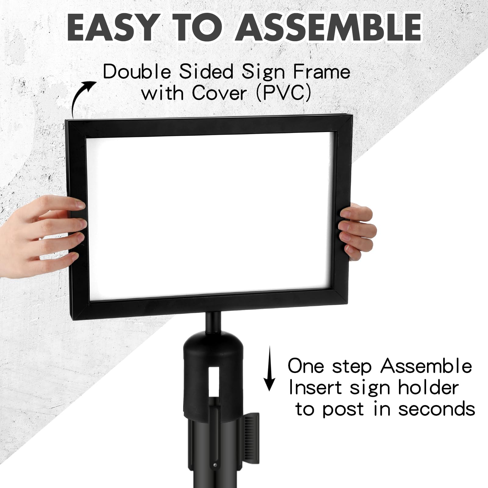 Amazon.com : Kigley 2 Pack Stanchion Sign Holder Portrait