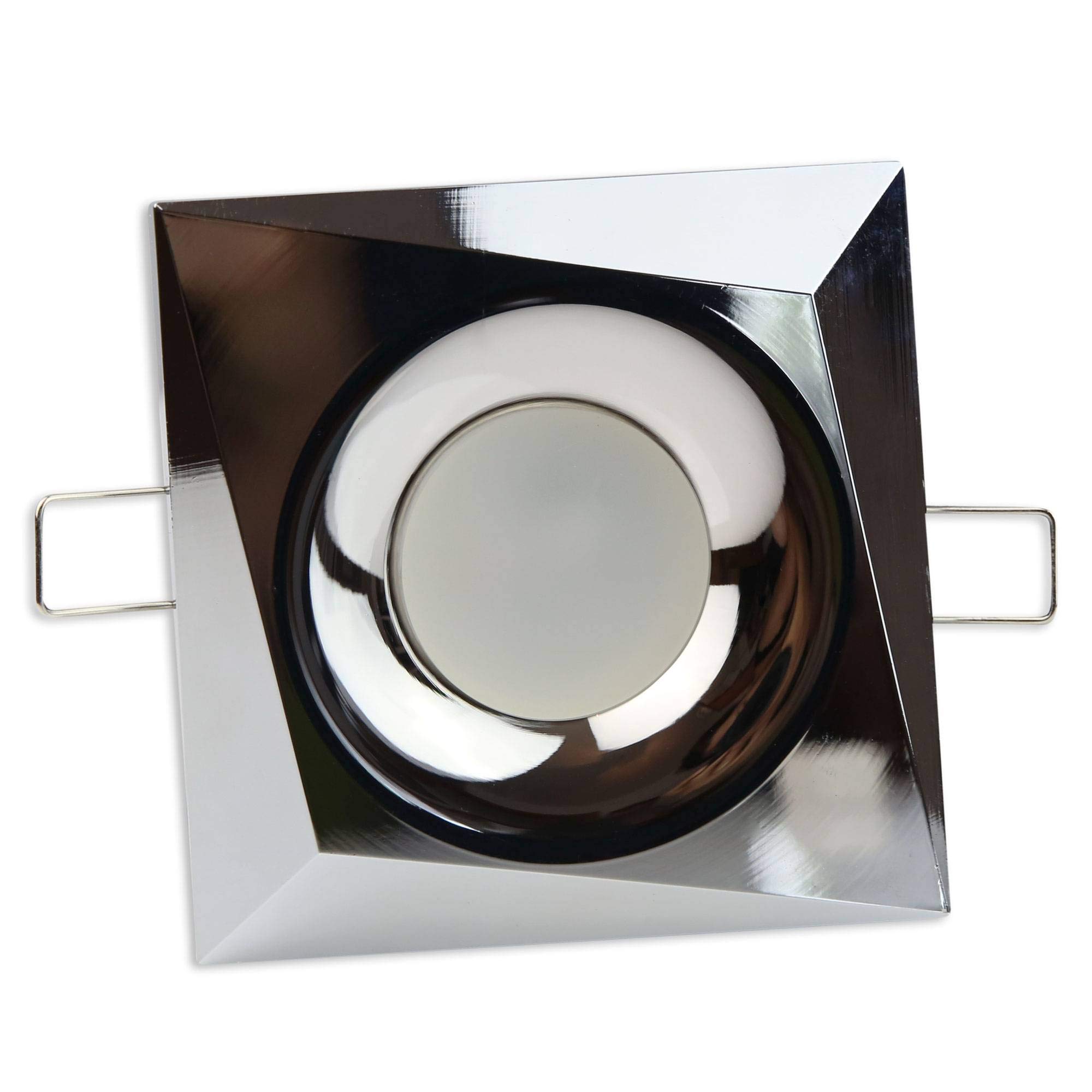 LED Einbaustrahler Eckig IP44 – 5W, Kaltweiß, 12V, Für Bad & Außenbereich, 84x84mm, Mit Milchglas, Einfach Zu Montieren