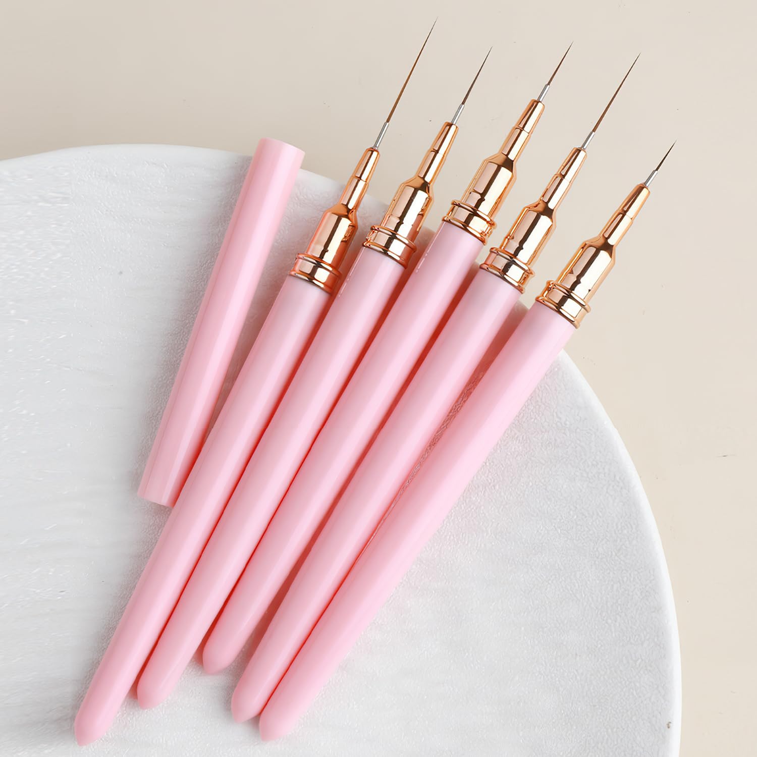 5 Pcs Thin Nail Liner Brushes, Thin Nail art Brushes, for Long Lines Details - Image 2