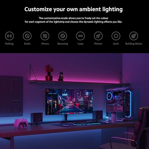 Miniatura 5 de Xiaomi Tira de luz inteligente (6.6 pies), compatible con Alexa, Google Assistant, aplicación Apple Homekit Home, compatible con WiFi,