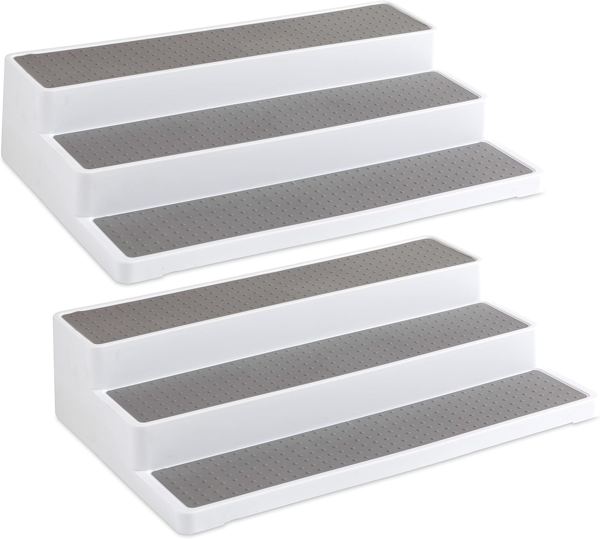 Homeries Spice Rack organizer 3-Tier Non-Skid for Pantry Cabinet or Countertop, Waterproof, For Spice Bottles, Jars, Seasonings, Baking Supplies (2 Pack)