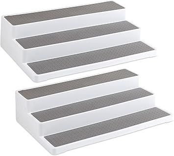 Homeries Spice Rack organizer for Cabinet 3-Tier for Pantry Cabinet or Countertop, Waterproof, an...