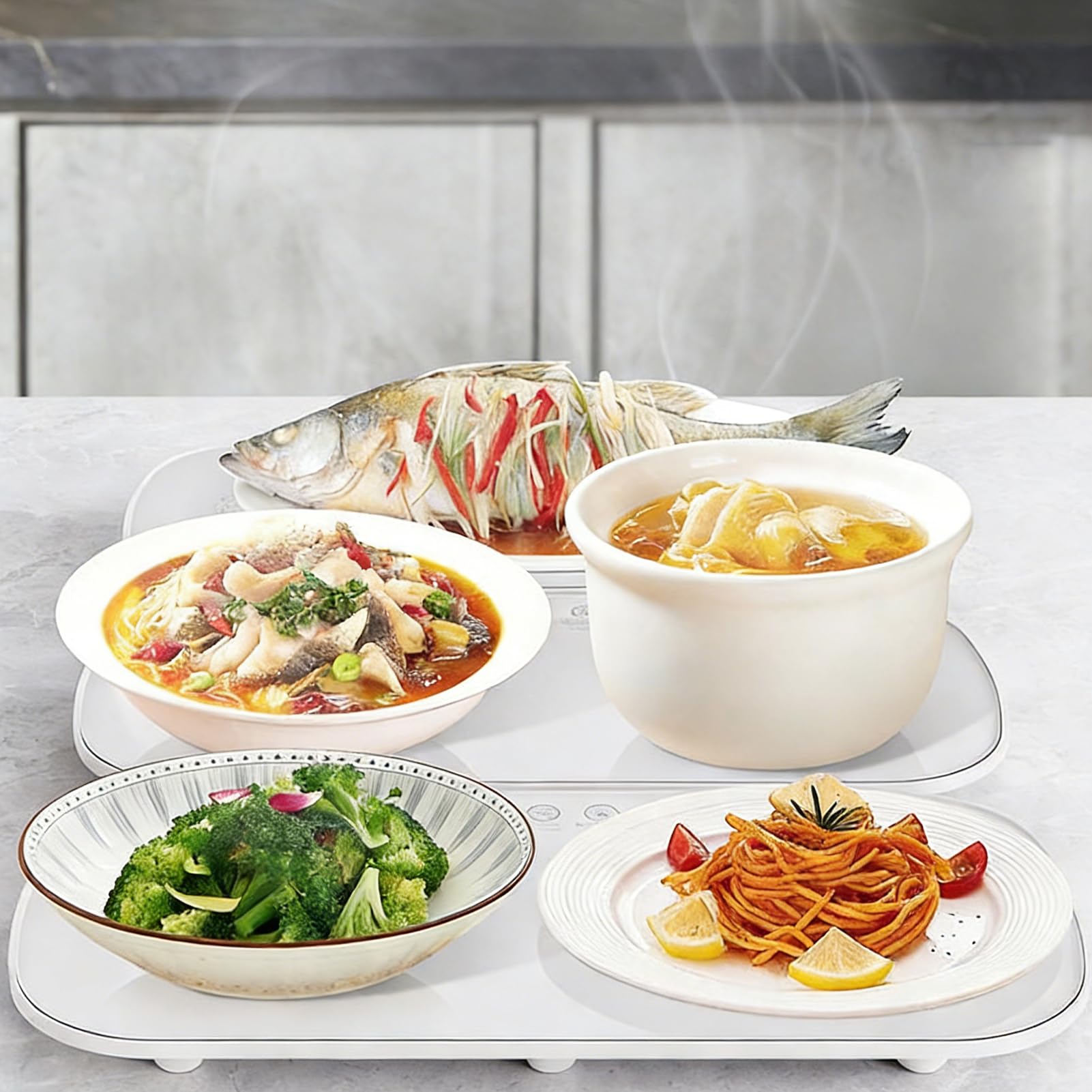 Piastre Riscaldanti per Alimenti | Tappetino Isolante per Piatti | Scaldapiatti Elettrico - per Feste Buffet Catering Cucina Ristorante