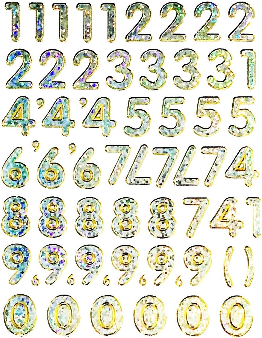 NipitShop 1 Sheet Colorful Cute Letter Number 0-9 Family Room Home Decor Removable Wall Stickers Decals Decoration for Kid Birthday Card Diary Album Gifts (018 Stickers Number 0-9)