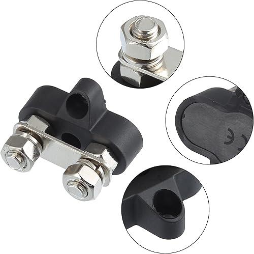 Miniatura 10 de X AUTOHAUX 1 juego de barra de autobús M8x1.25 Bloque de terminales de potencia de doble perno de batería, poste de conexión de batería DC 48V 150A