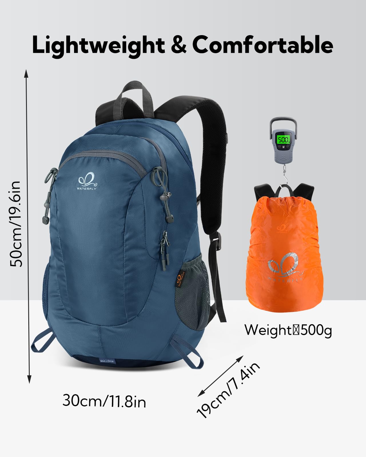 WATERFLY Plecak turystyczny, 30 l, plecak trekkingowy, plecak podróżny, wodoszczelny, na wędrówki, trekking, outdoor, plecak wspinaczkowy, dla mężczyzn i kobiet