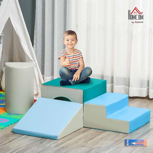 Foto 2 de 8 de HOMCOM Juego de 4 Bloques de Espuma para 1-3 Años 150x50x39 cm Multicolor