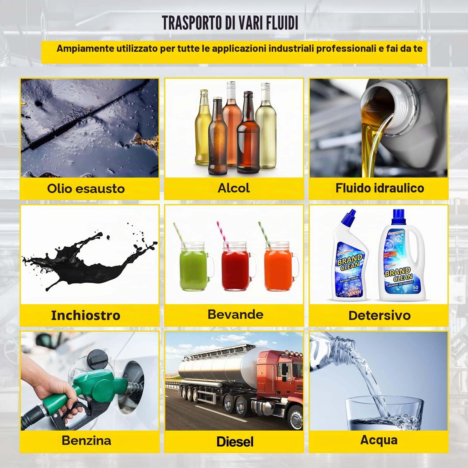 VEVOR Pompa pneumatica a doppia membrana, ingresso e uscita 12,7 mm, 13,2 GPM e max 120 psi, pompa di trasferimento pneumatica con membrana in PTFE per benzina, gasolio