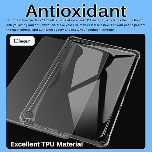 Miniatura 4 de Miimall Funda transparente compatible con Fire Max 11, resistente a los arañazos, a prueba de golpes, resistente a caídas todo incluido, no