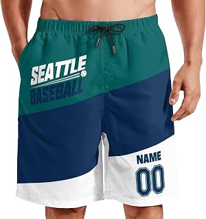 Custom Men's Beach Shorts - Quick Dry Customized With Any Name and Number - Youth