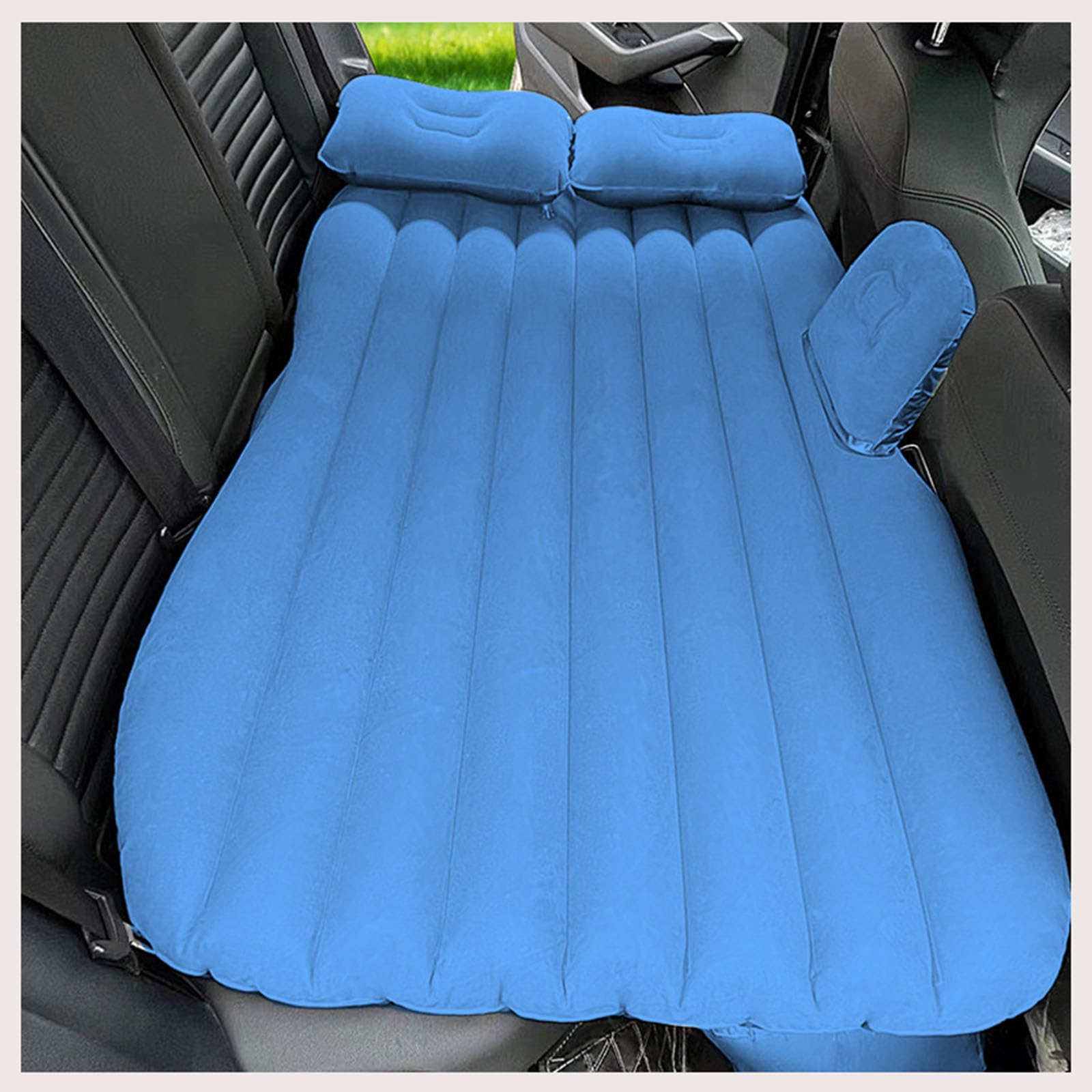 ADUYHCZ Car Air Mattress, for Hyundai Kona SX2 EV Electric 2024 2025 Inflatable Car Bed for Back Seat, Travel Mattress for Road Trip, SUV Camping Bed, Sleep Pad,Blue
