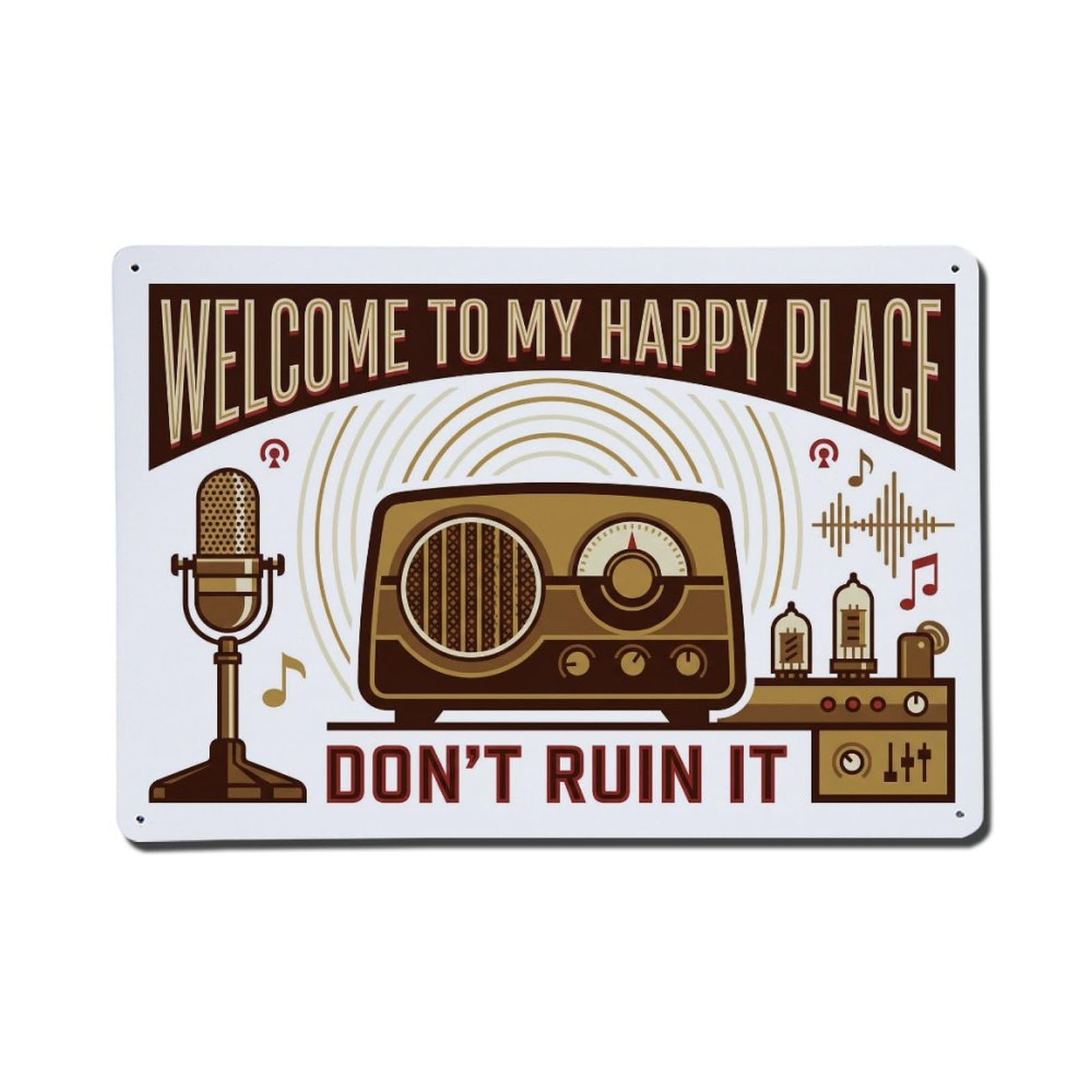 Vintage Radio Station Studio Humor Metal Tin Sign Plaque Wall Decor for Cafe, Club Bar, Office, Home Garden Metal Poster 8x12Inch