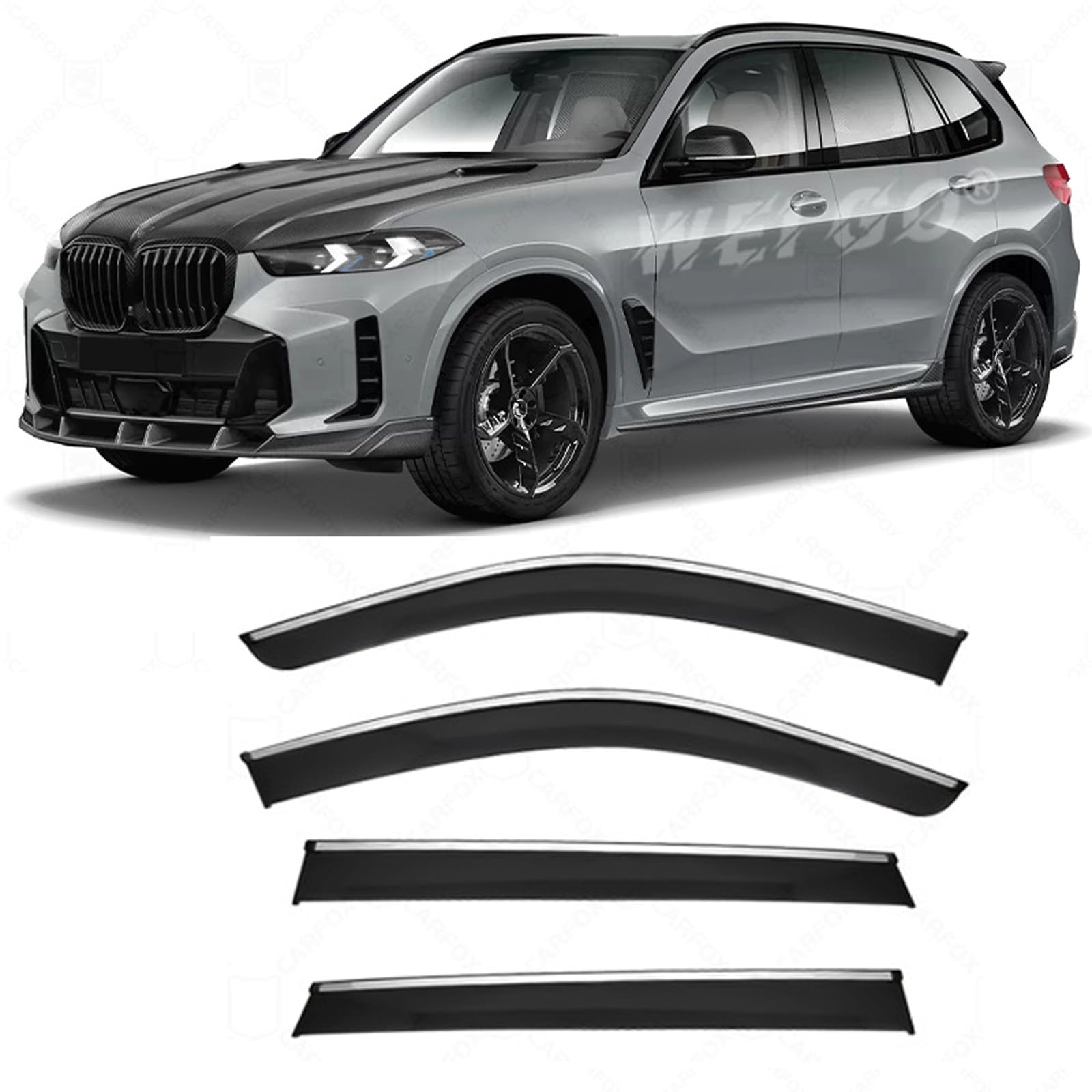 Car Wind Deflectors for BMW X5 Long wheelbase MK4-G18 2019-2022-2025,Rain Deflectors,Premium Wind Deflectors,Side Shatterproof Sun Visor