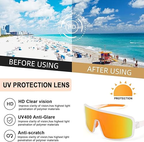 Miniatura 8 de Karsaer Vision - Gafas de sol deportivas para hombres y mujeres, gafas de sol de béisbol para jóvenes, niños, adolescentes y niñas