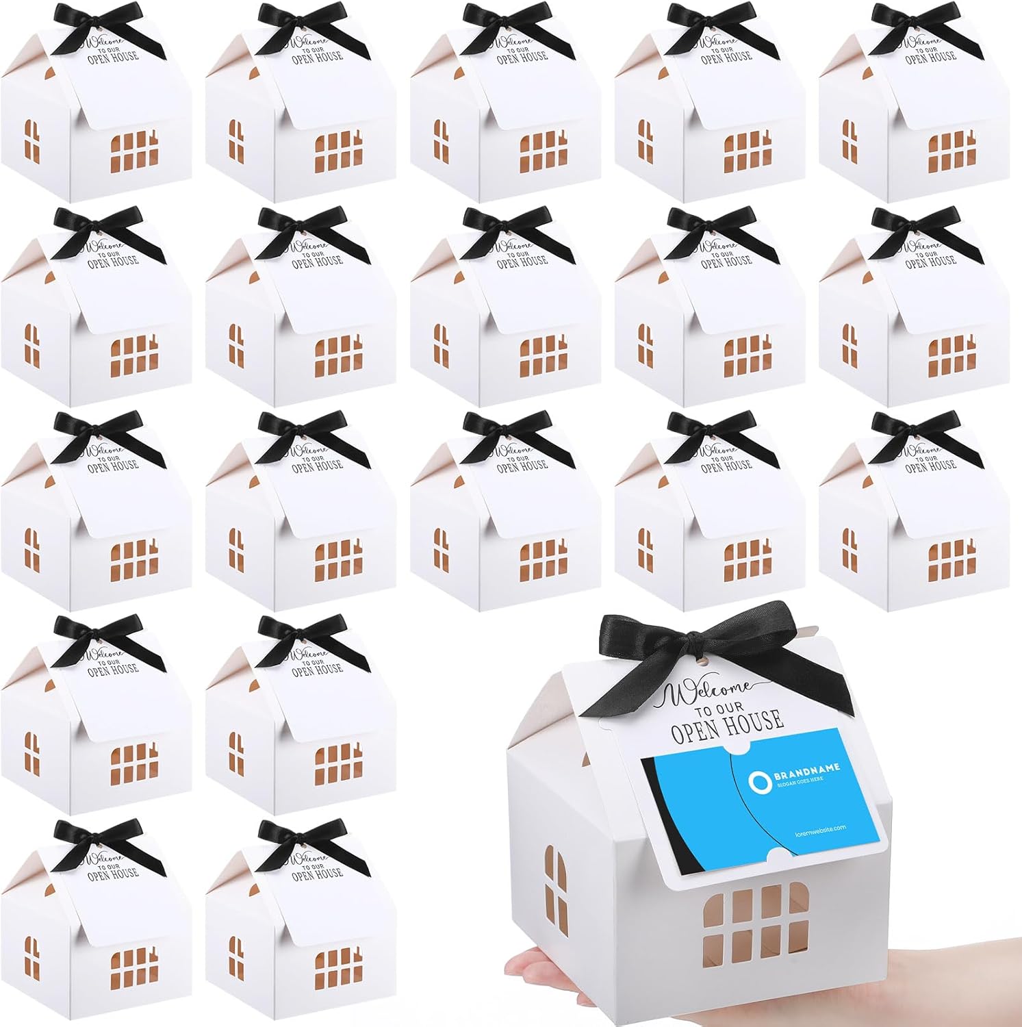 25 Sets Open House Supplies for Real Estate Agent Gift for Clients Real Estate Gift with Business Card Holder for Estate Agent Favors Supplies