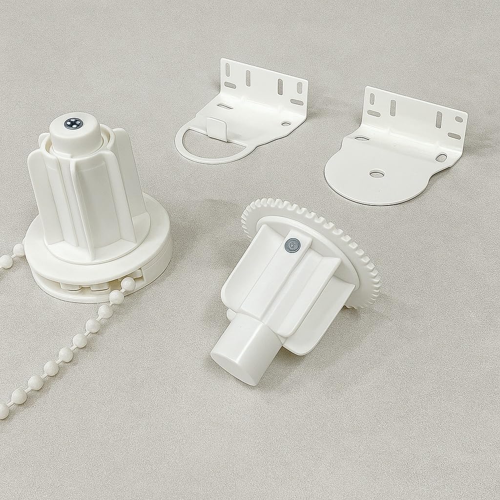 Roller Blinds Brackets Accessories with Hook Control, End Caps and Chain Stopper for 38mm Roller Blind's Pipe | Window Roller Blinds Chain Holder Repair Mechanism Kit-image-44