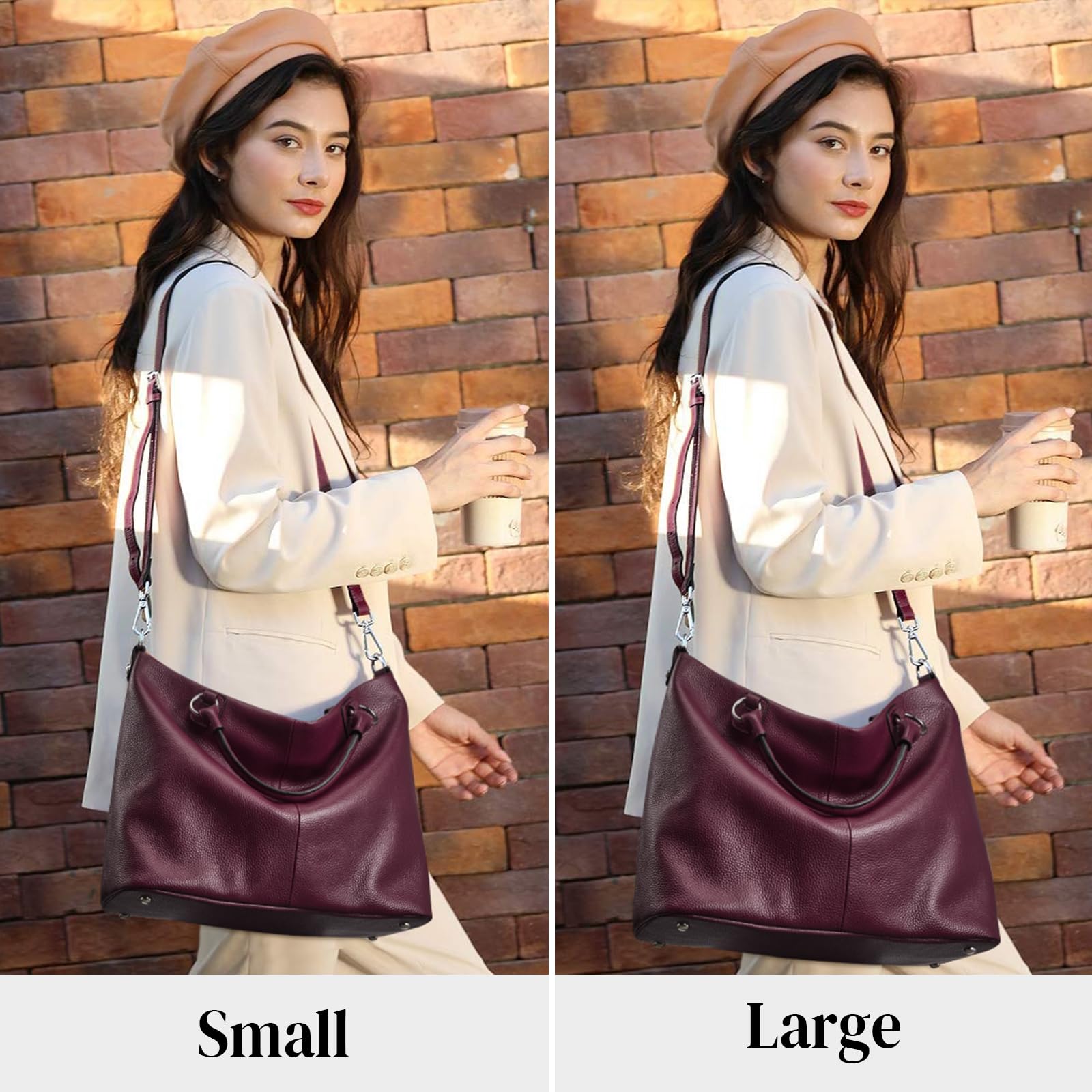 Kattee Women's Soft Leather Tote Bag, Top Satchel Purses and Handbags