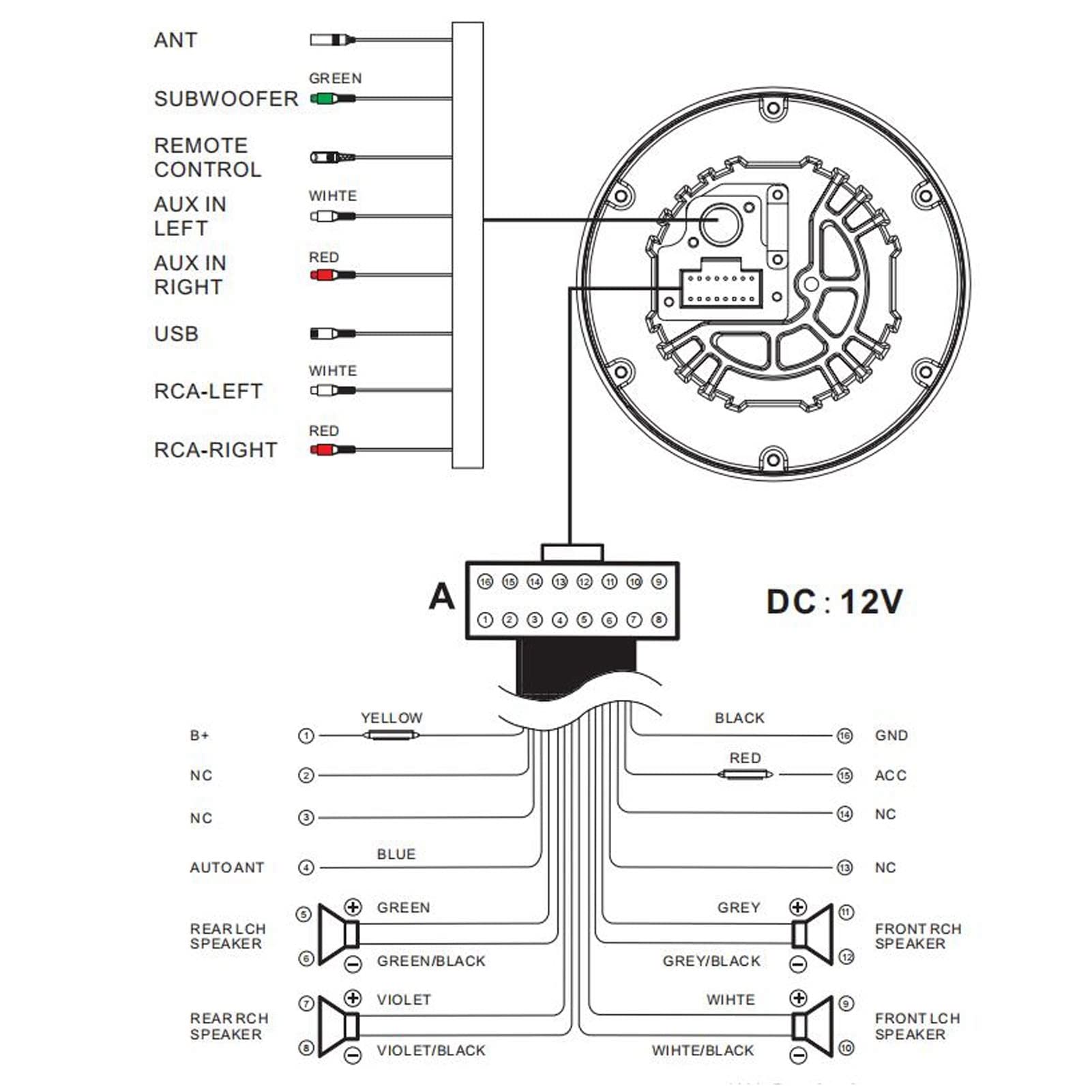 Radio Estéreo con Bluetooth Marino, Radio para Barco, Receptor Estéreo para Coche, Reproductor Multimedia MP3, MP5, Resistente Al Agua, Música sin Pérdidas para Yates y Vehículos