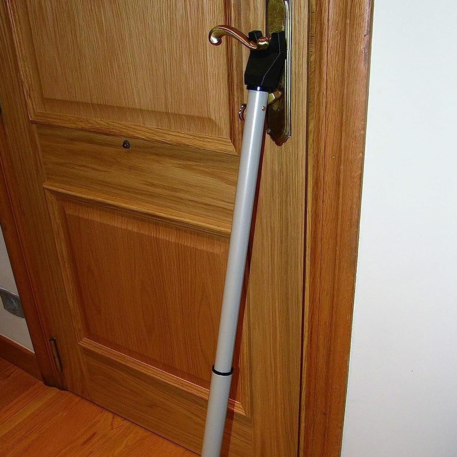 Barra antieffrazione - Blocco delle maniglie di porte e finestre - Tubo telescopico da 71 a 114 cm - Cunei in plastica morbida - Rilevatore di vibrazioni - Allarme da 100 dB - Facile installazione