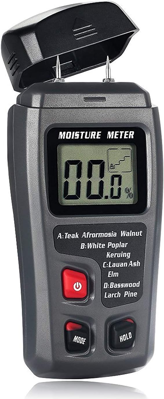 MOVISION Moisture Meter Damp Meter Model: EMT01 MD Digital Wood Moisture Meter Handheld Moisture Tester Detector Humidity Measuring with HD LCD for Wood Firewood Cardboard Paper (Range 0-99.9%)