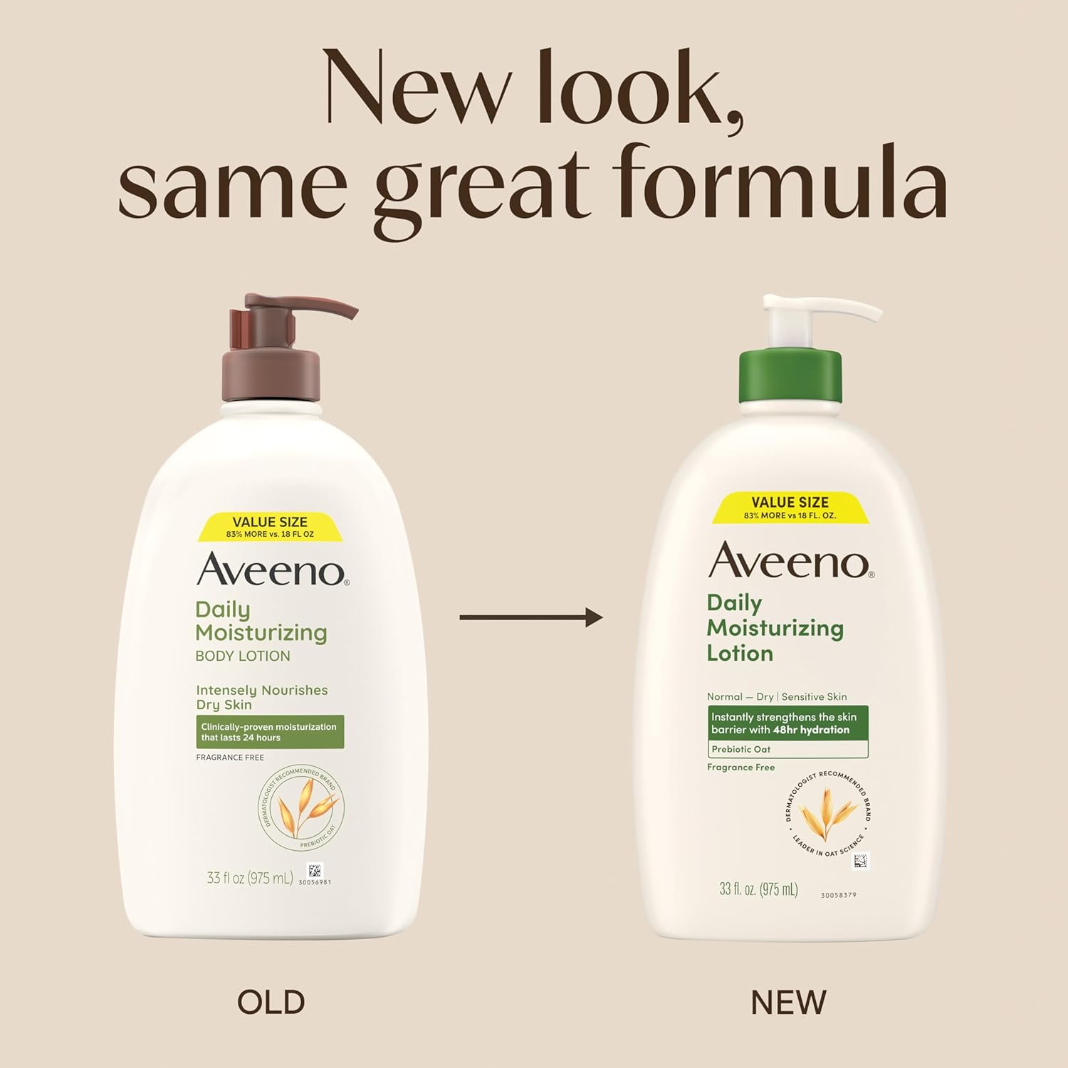 Aveeno Daily Moisturizing Body Lotion, Fragrance-Free Light & Creamy Lotion for Dry, Sensitive Skin With Prebiotic Oat Nourishes & Strengthens Skin's Moisture Barrier, Value Size, 33 fl oz - Image 2