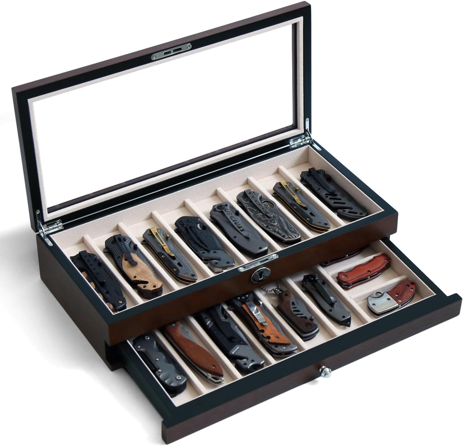 Bonaking Knife Display Case TwoTier Pocket Knife Case Box