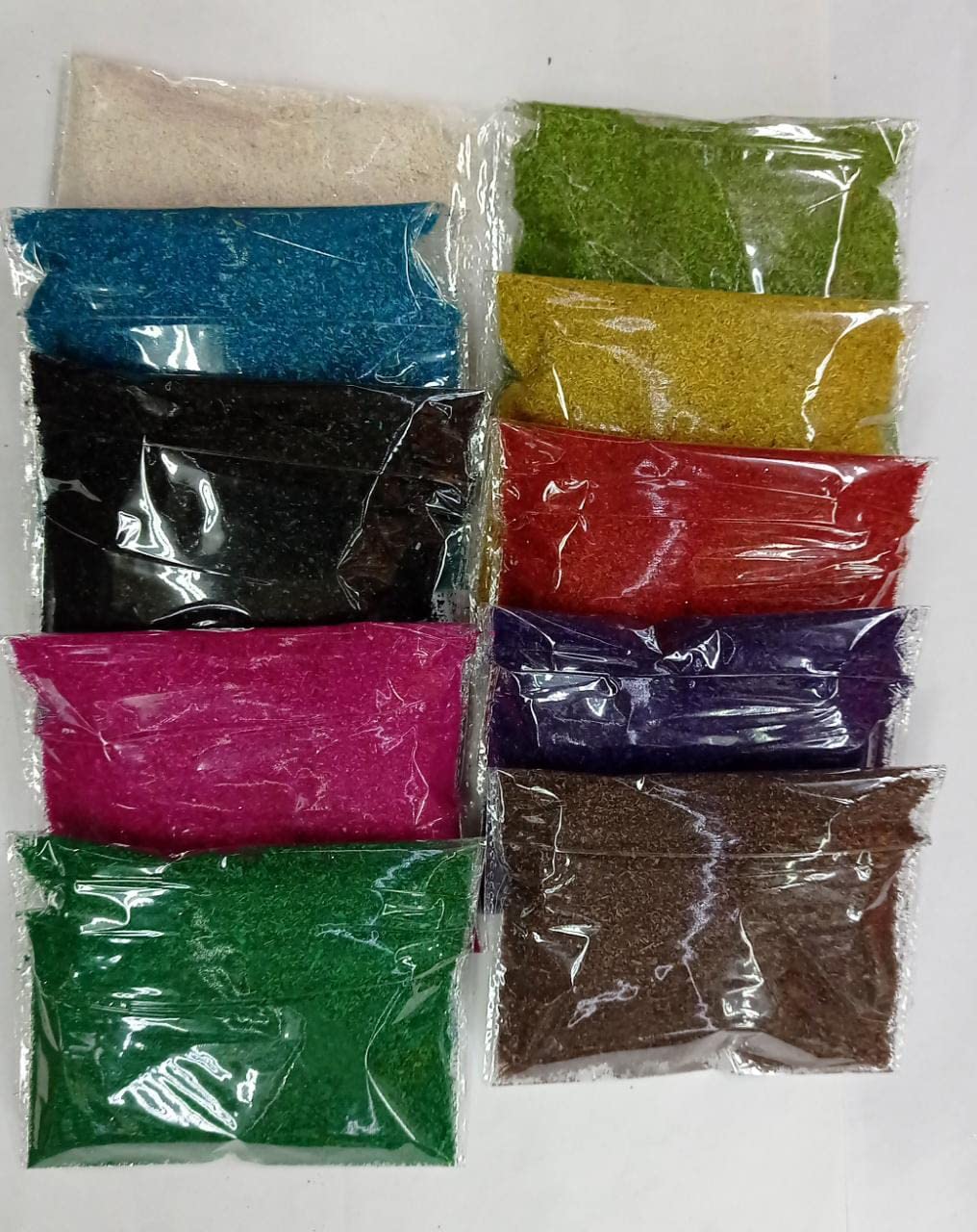 Akar Burada (Saw Dust) Rangoli Colours, Multicolor/Art & Craft/Model Making/School Students Project Work/Set of 10 Pkts, 40 GMS Each Pack-image-1
