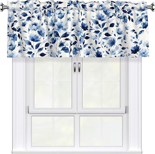 Miniatura 20 de Cenefa navideña para ventana - Cenefa de cortina de muñeco de nieve con bolsillo para varilla, árbol de Navidad, copo de nieve, tratamiento rojo