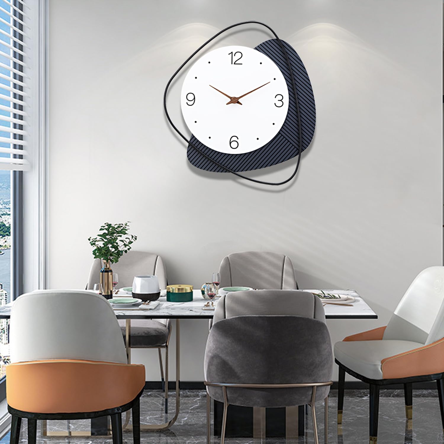 Horloge murale pour salon et cuisine moderne Dankeit grande taille à pile